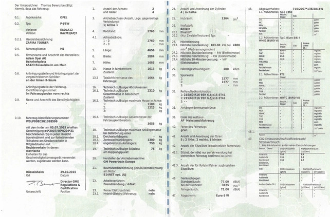 Opel Zafira cena 56999 przebieg: 77671, rok produkcji 2015 z Radzyń Podlaski małe 781